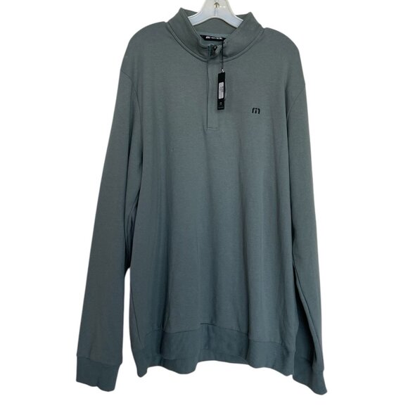 Travis Mathew Cloud 1/4 Zip Size XXL Green Long Sleeve Soft Sweatshirt